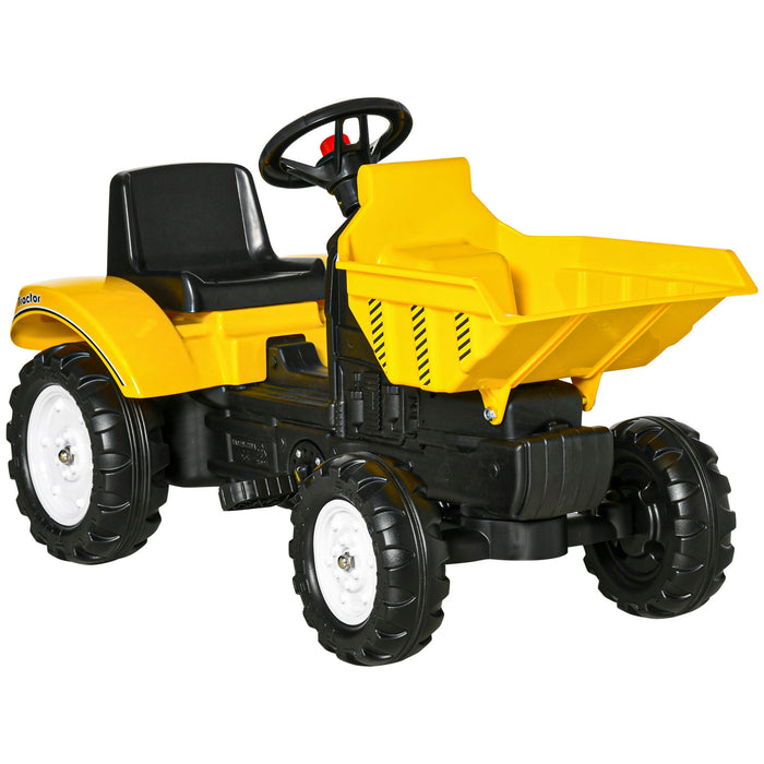 Ride on Tractor No Power for Kids with Manual Control Bucket