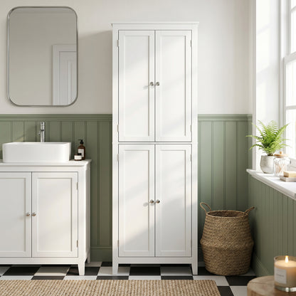 170 cm Tall Bathroom Storage Cabinet with Adjustable Shelves