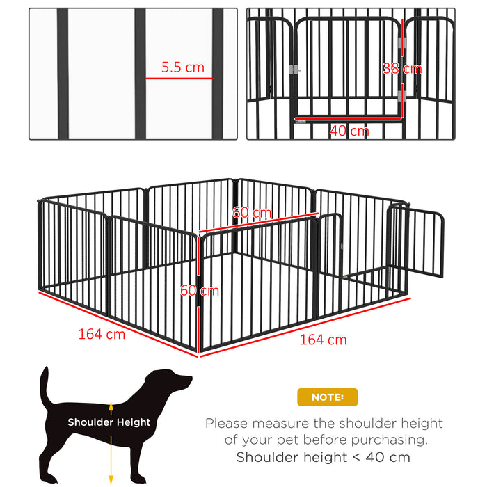 8 Panels Heavy Duty Dog Pen, 60cm Height Pet Playpen for Indoor Outdoor, Small Dogs