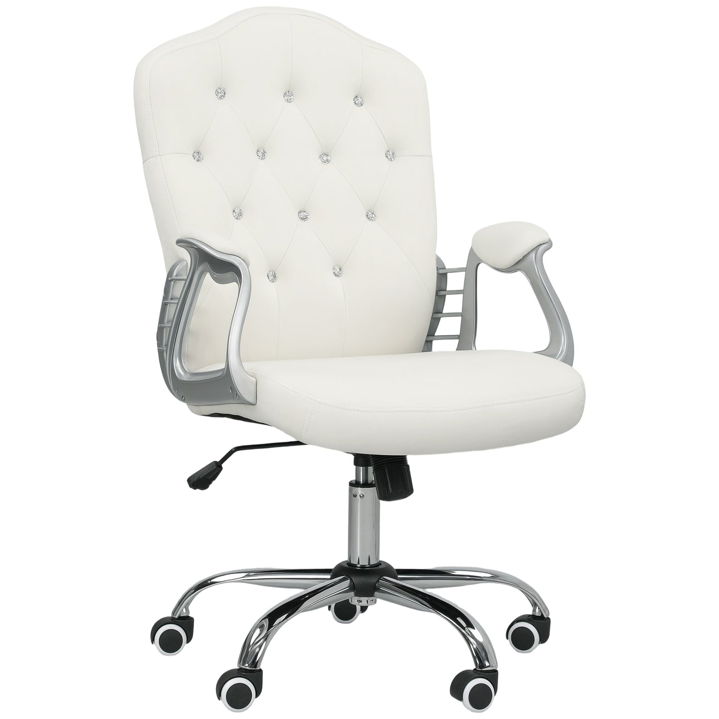 Home Office Chair with Adjustable Height Tilt Function Cream White