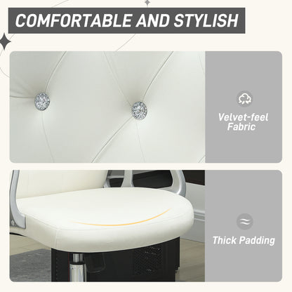 Home Office Chair with Adjustable Height Tilt Function Cream White