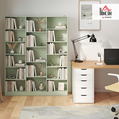 Bookcase Freestanding Open Storage Shelf with 17 Compartments