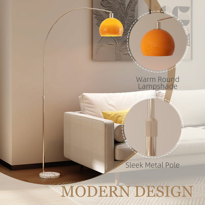 Modern Standing Lamp with Shade & Foot Switch, Orange