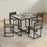 3 Piece Dining Table Set with Metal Frame Grey Wood-Effect