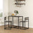 3 Piece Dining Table Set with Metal Frame Grey Wood-Effect