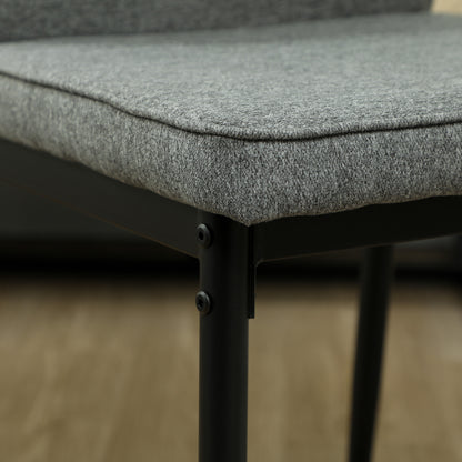 Set of 2 Dining Chairs with Curved Back Padded Seat for Kitchen Grey