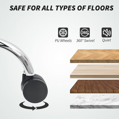 PU Leather Office Chair with Spring Padding, Swivel Wheels, Brown