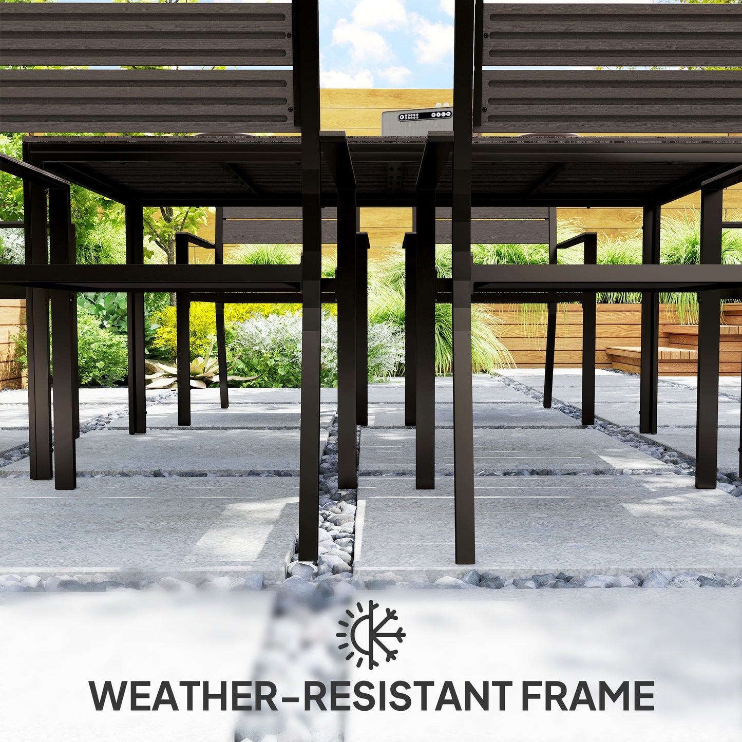 7 Piece Garden Furniture Set with Table and 6 Stackable Chairs