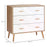 Chest of Drawers with 3 Drawers, Bedroom Cabinet, Storage Organizer for Living Room, White and Natural