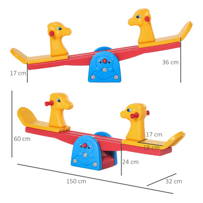 Kids Seesaw Safe Teeter Totter 2 Seats with Easy-Grip Handles Multicolor