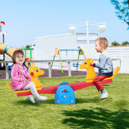 Kids Seesaw Safe Teeter Totter 2 Seats with Easy-Grip Handles Multicolor