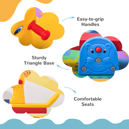 Kids Seesaw Safe Teeter Totter 2 Seats with Easy-Grip Handles Multicolor