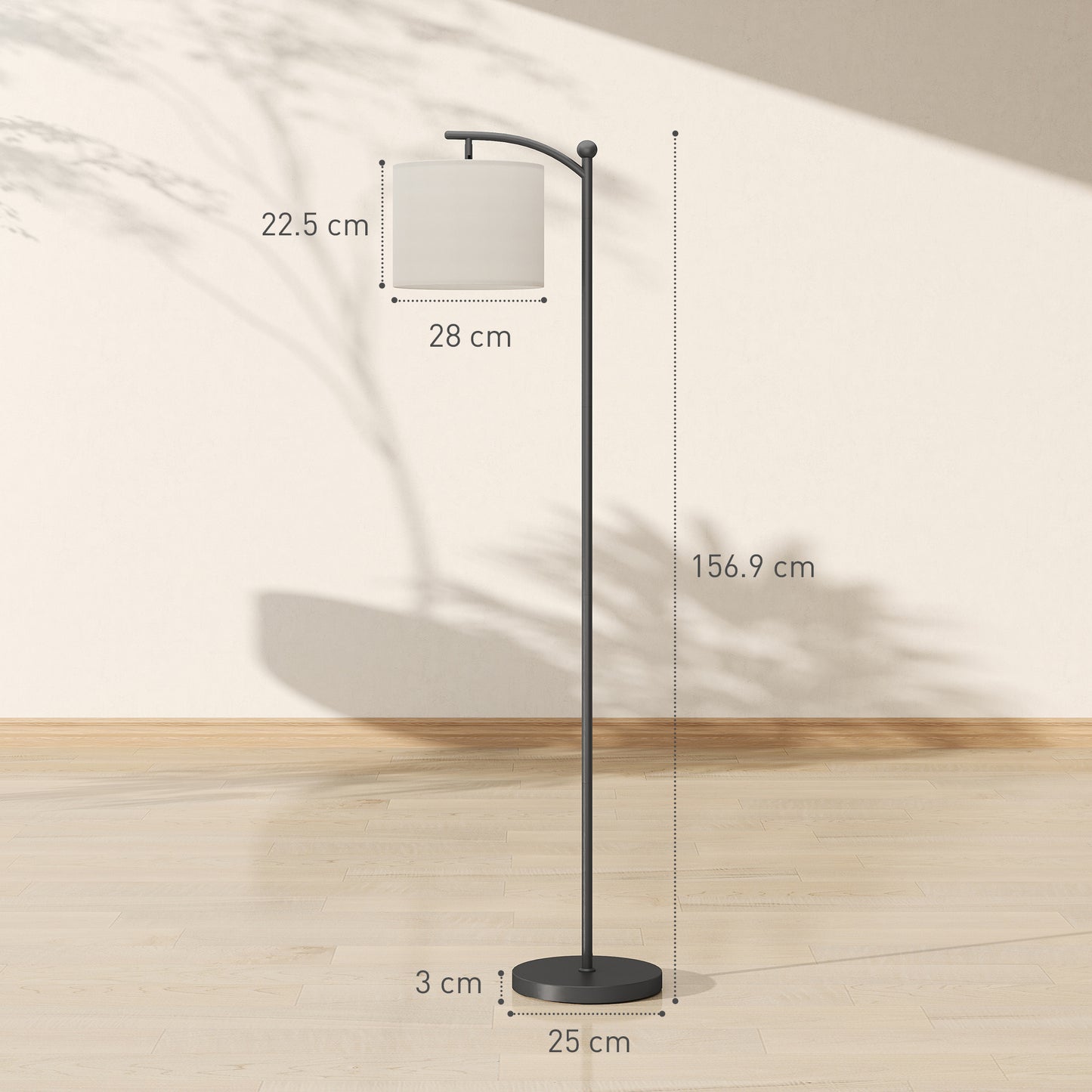 LED Floor Lamp with Dimmable Colours Temperature & Brightness, Black