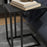 C Shape Side Table w/ Wood-Effect Top, Black