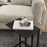 C Shape Side Table w/ Wood-Effect Top, Black