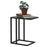 C Shape Side Table w/ Wood-Effect Top, Black