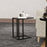 C Shape Side Table w/ Wood-Effect Top, Black