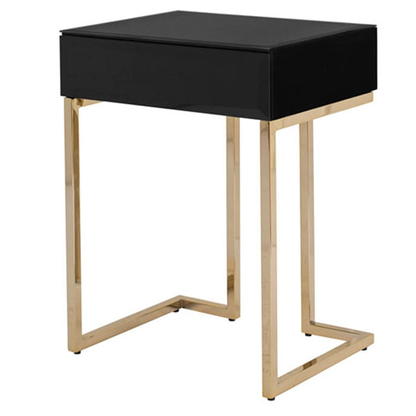 Lorenzo Black Glass Side Table