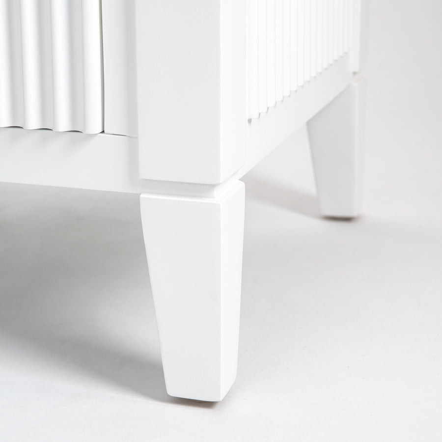 Set of 2 Heidi bedside tables - White -Brass/Silver
