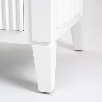 Set of 2 Heidi bedside tables - White -Brass/Silver