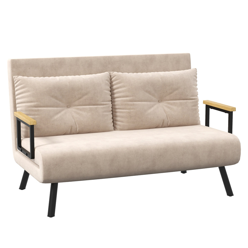 Click Clack 2 Seater Sofa Bed Settee for Living Room, Guest Room, Beige