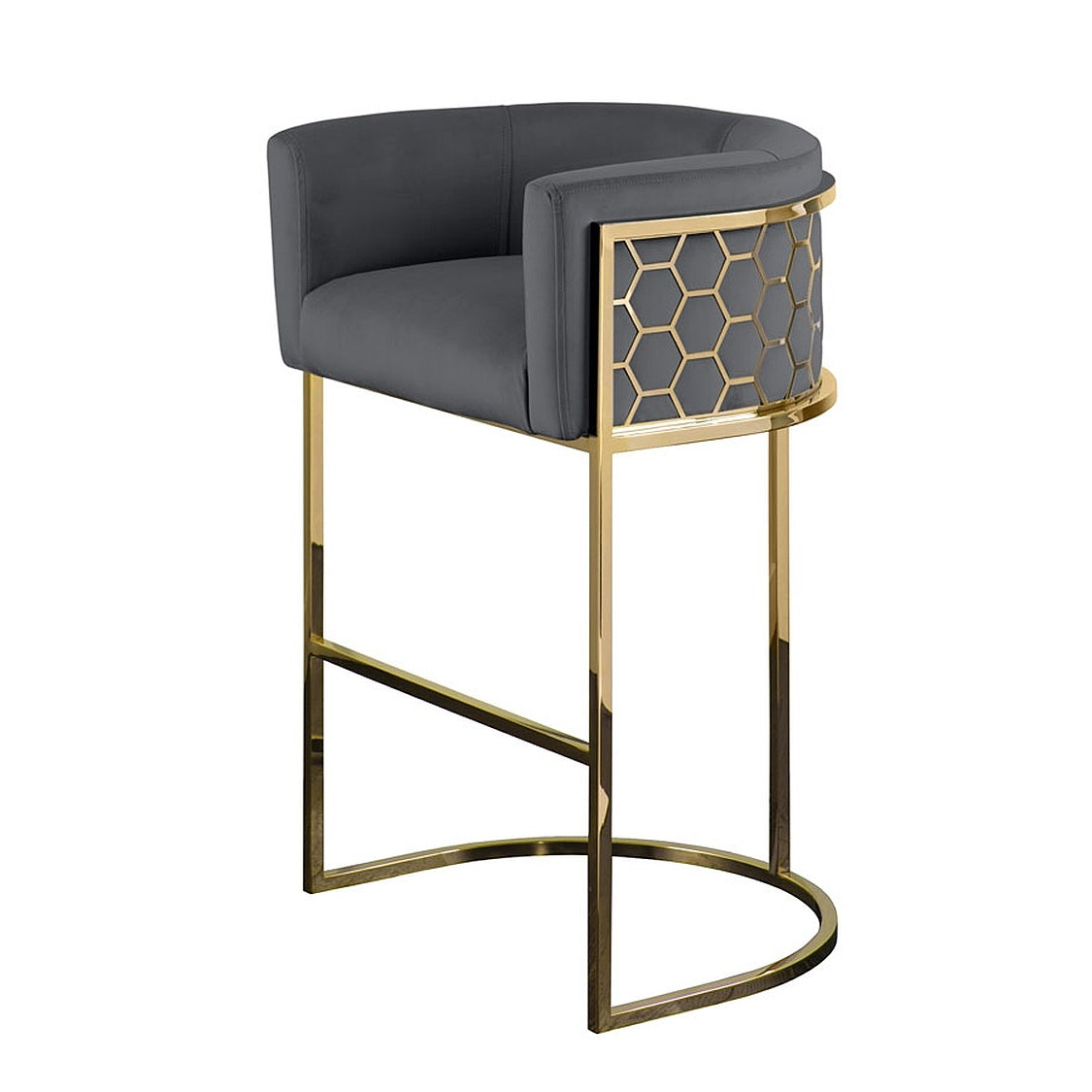Alveare Counter Stool Brass - Smoke