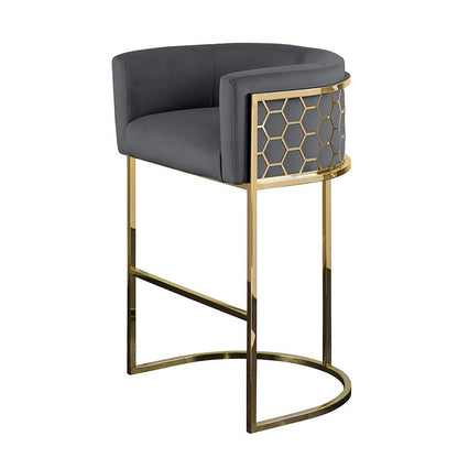 Alveare Counter Stool Brass - Smoke