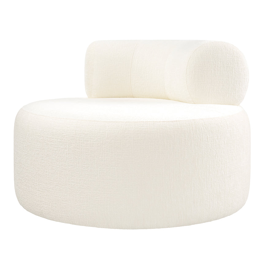 Rolls Swivel Chair Ivory Chenille