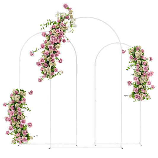 Wedding Arch Frame Set, 2.2, 2, 1.8 m Arch Backdrop Stand White