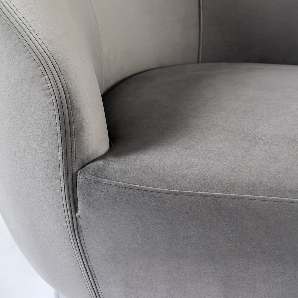 Equinox Six Seat Sofa – Dove Grey – Polished Chrome Base