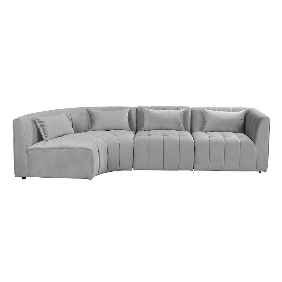 Essen Left Hand Curved Corner Sofa – Dove Grey