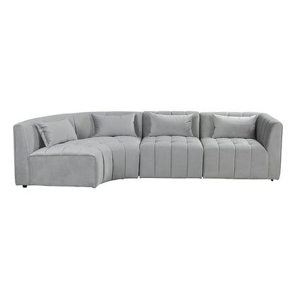 Essen Left Hand Curved Corner Sofa – Dove Grey