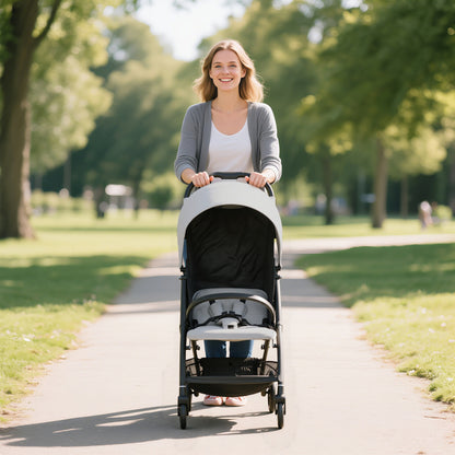 Travel Stroller with Easy Folding, Lightweight Pushchair Light Grey