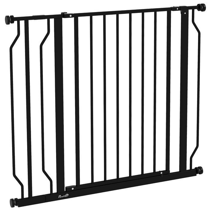 Wide Dog Safety Gate, with Door Pressure, for Doorways, Hallways, Staircases - Black