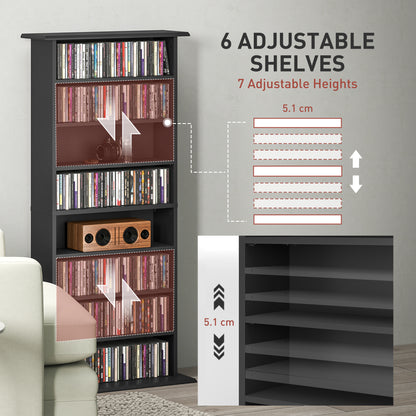 CD Storage Unit DVD Tower Blu-ray Storage Shelf for Living Room Black