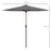 Garden Parasol with LED Lights, Solar Charged Patio Umbrella with Crank Handle, for Outdoor, Charcoal Grey