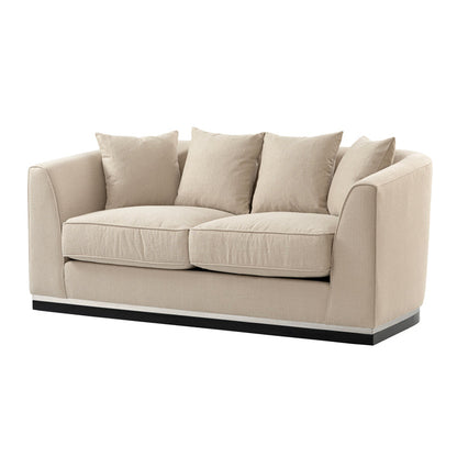 Pino Two Seat Sofa – Limestone – Silver Base