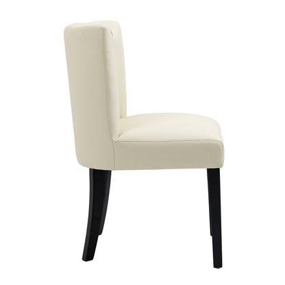 Set of 2 Hatfield Dining Chairs - Cream Faux leather