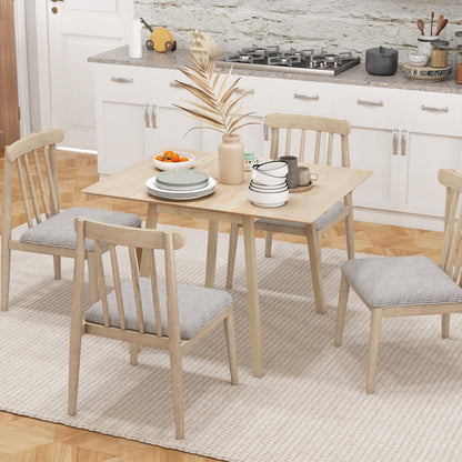 Extendable Kitchen Table for 2-4, Folding Drop Leaf Dining Table, Natural