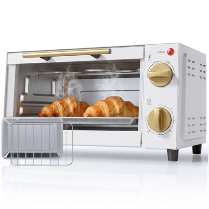 Mini Oven 9L Countertop Toaster Oven with Timer Control 750W White