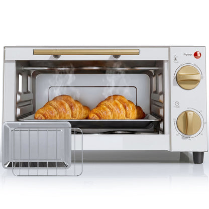 Mini Oven 9L Countertop Toaster Oven with Timer Control 750W White