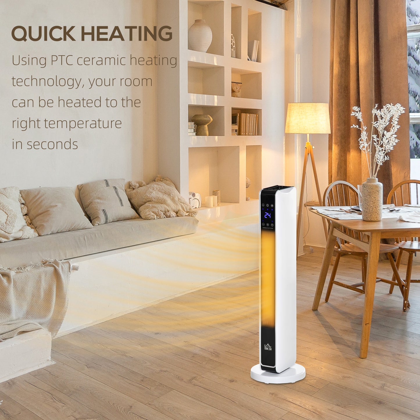 2200W Indoor Tower Space Heater with Timer Thermostat Oscillating