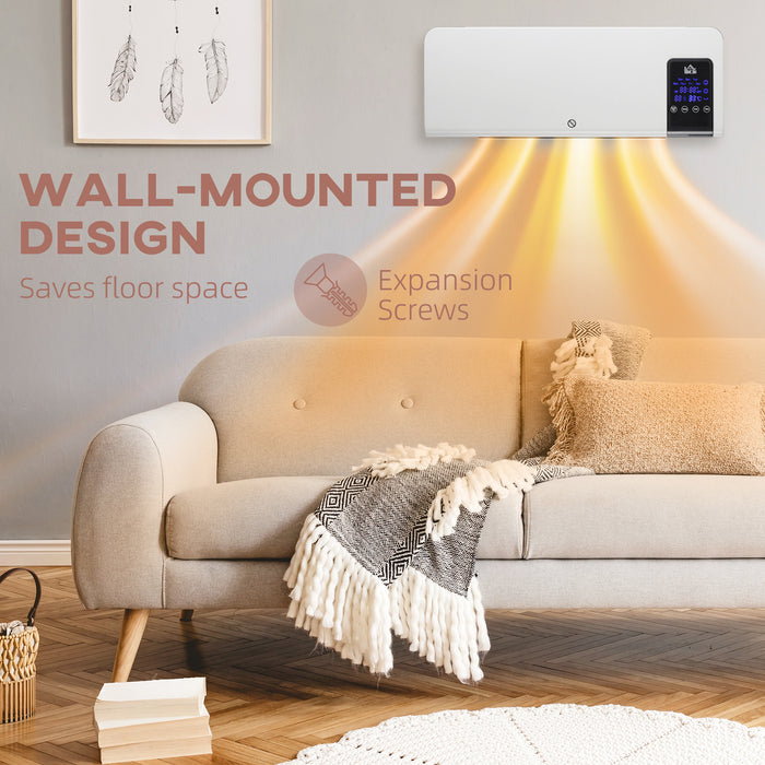 2000W Wall Mounted Ceramic Heater with Remote Control for Home White