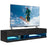 High Gloss TV Stand Unit Wall Mounted with LED Lights, Black