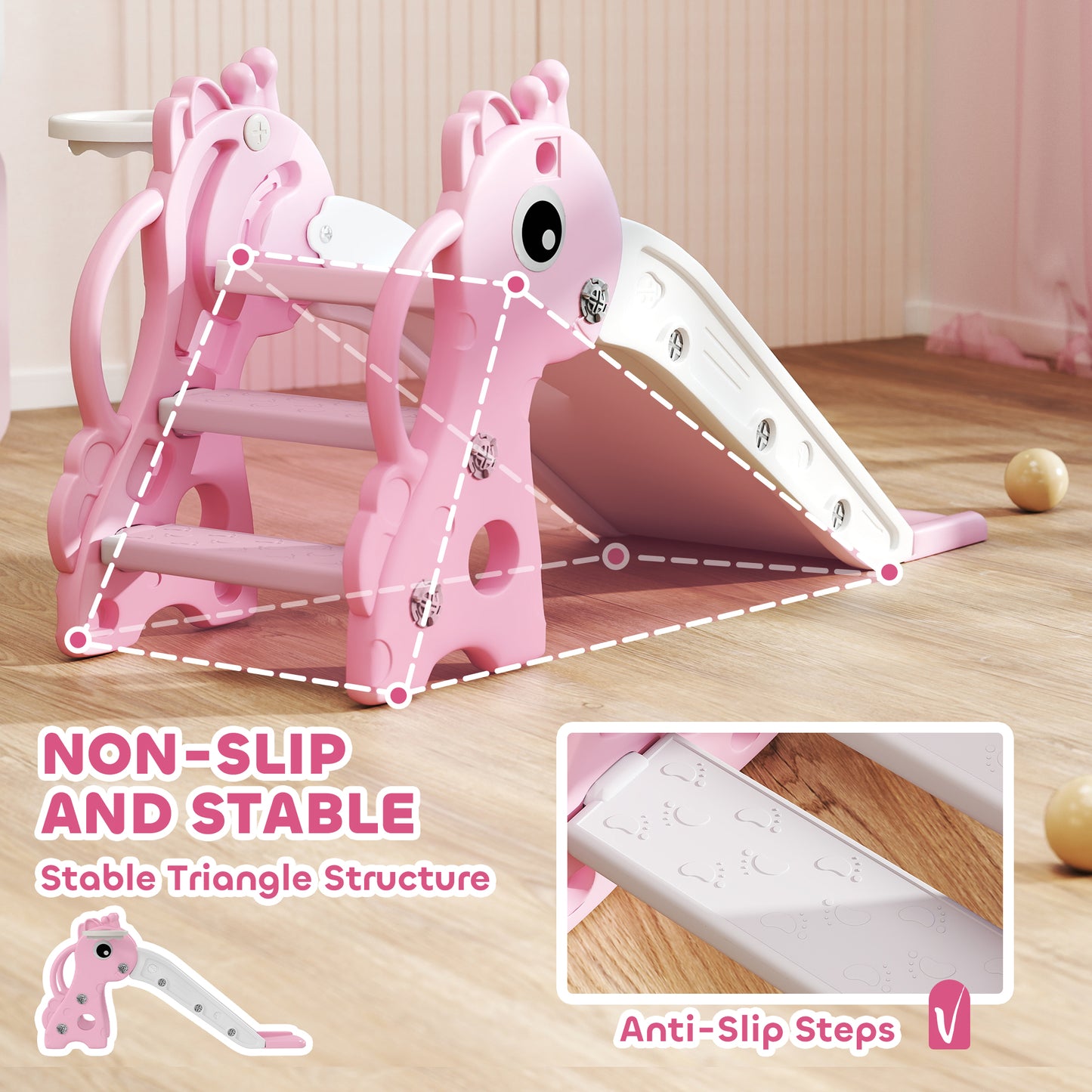 4.6FT Kids Trampoline with Safety Enclosure Net - Purple