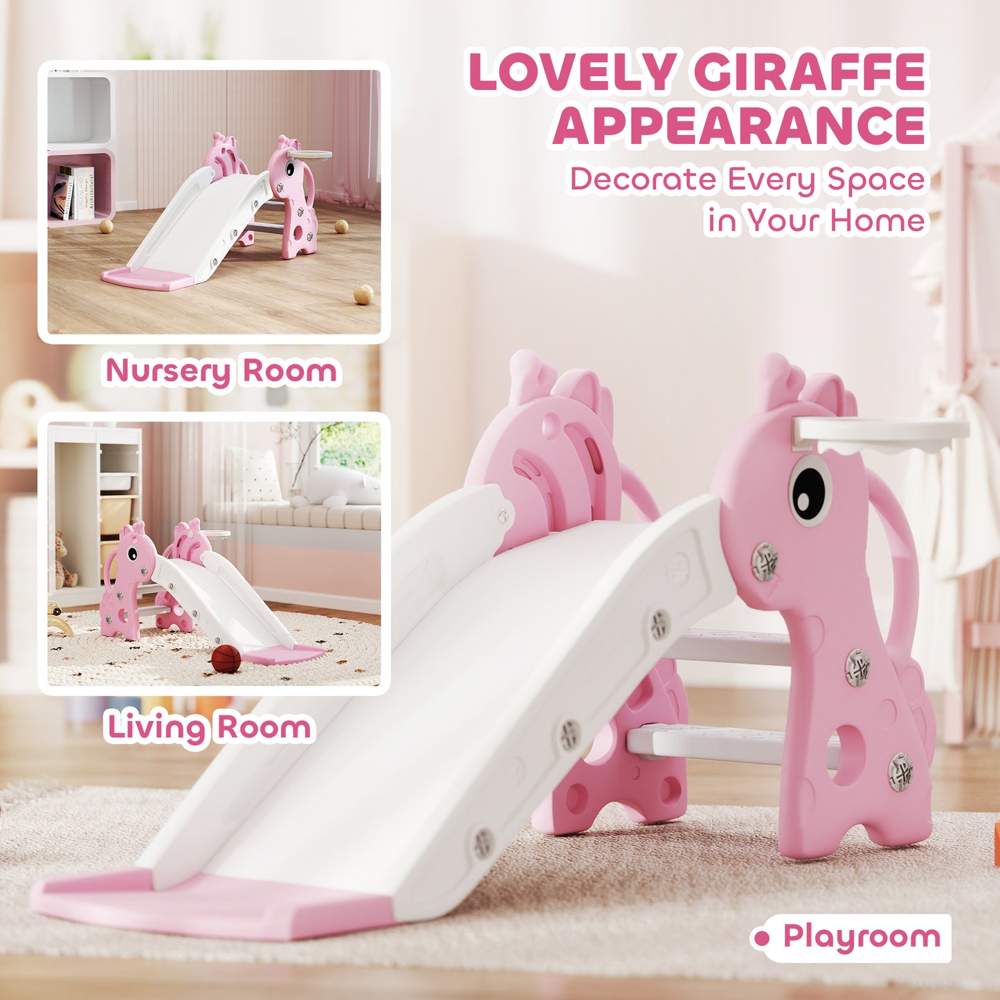 4.6FT Kids Trampoline with Safety Enclosure Net - Purple