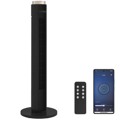 Tower Fan, Standing Floor Fan with Remote Control Black