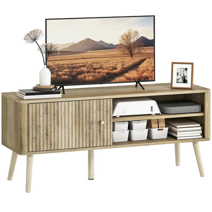 TV Stand Cabinet with Storage for TVs up to 55 Inches, Oak
