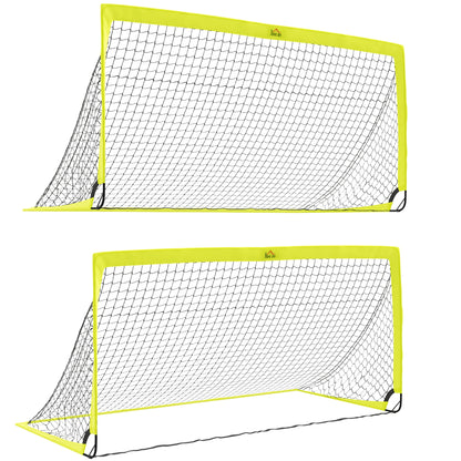 Football Goal Folding Outdoor with All Weather Net 6'x3' Yellow
