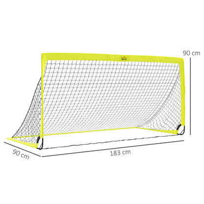 Football Goal Folding Outdoor with All Weather Net 6'x3' Yellow
